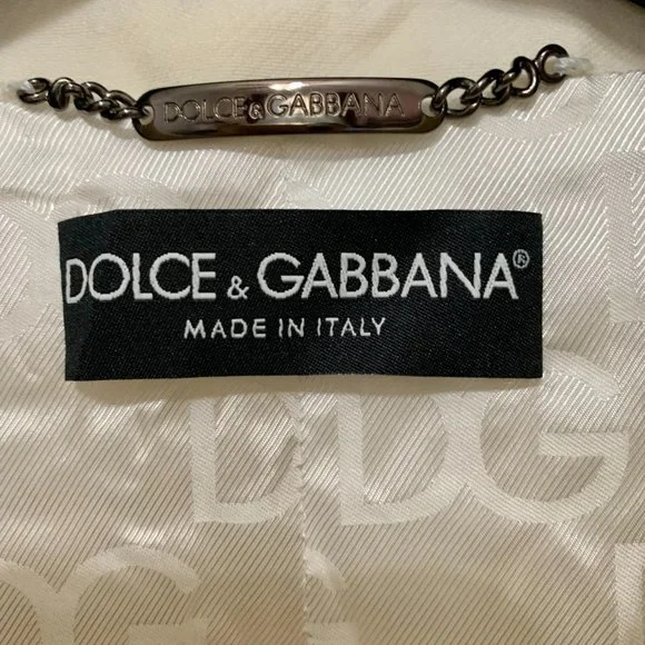 DOLCE & GABBANA VIRGIN WOOL DOUBLE BREASTED MOTO JACKET MADE IN ITALY